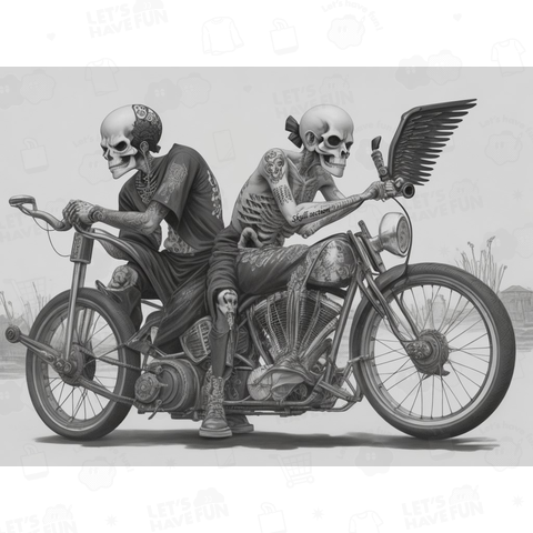 Motorcycle Riding Skeletons