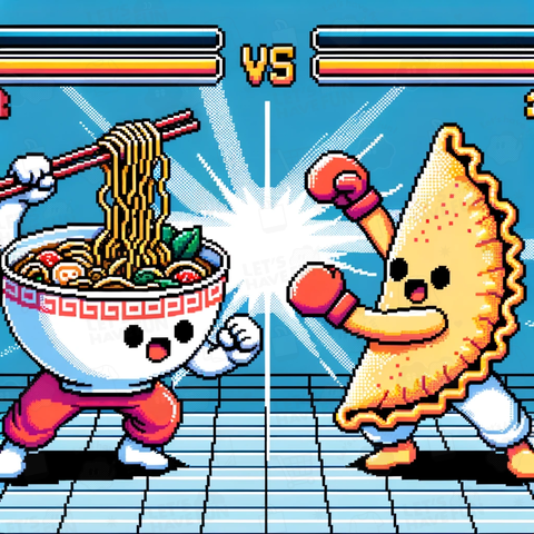ラーメン vs   餃子
