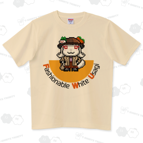 ファッショナブル白ウサギ ハイグレードTシャツ(6.2オンス)