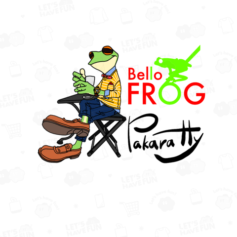 Bello FROG Tシャツでカフェ