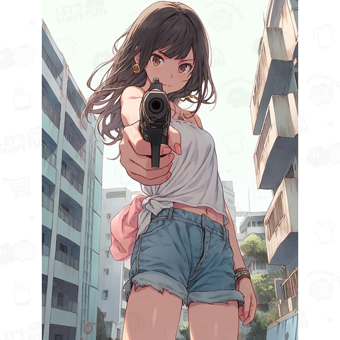 銃口向ける女の子