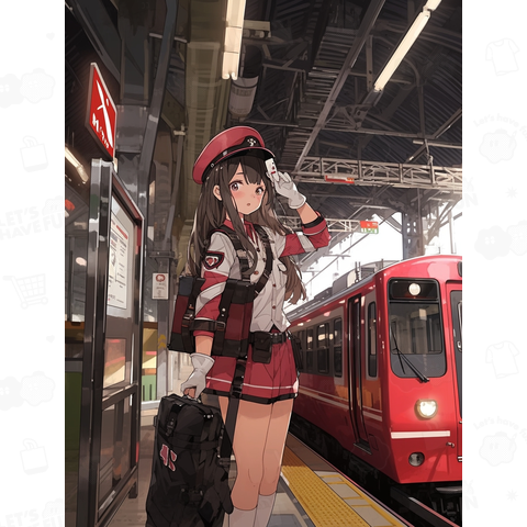 赤い電車と女の子