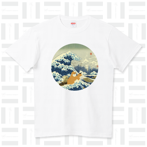 Surfing Cat ハイクオリティーTシャツ(5.6オンス)