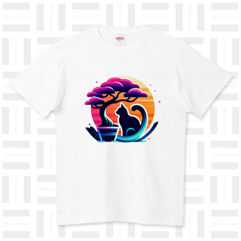 Colorful mood with cats 8 ハイクオリティーTシャツ(5.6オンス)