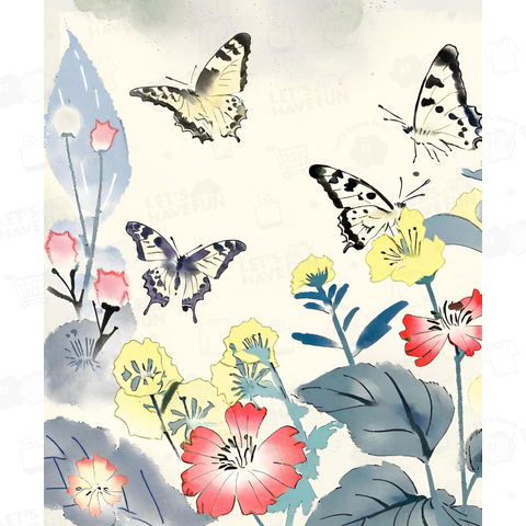 蝶と花びら