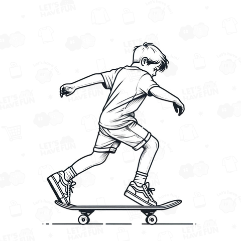 スケートボードをする少年