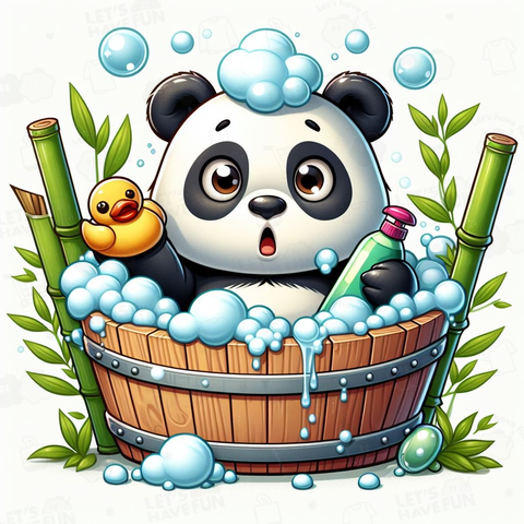 入浴中のパンダ2