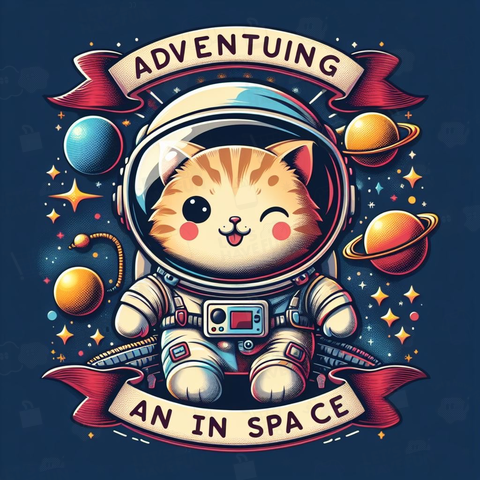 宇宙服を着た猫と宇宙
