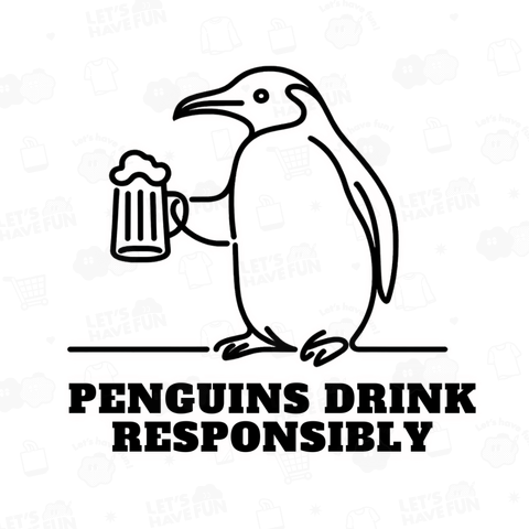 ビールを飲むペンギン