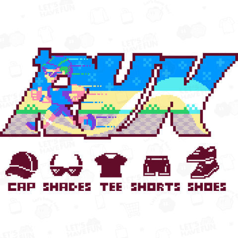 Word Pixelart 「RUN」 ブルー