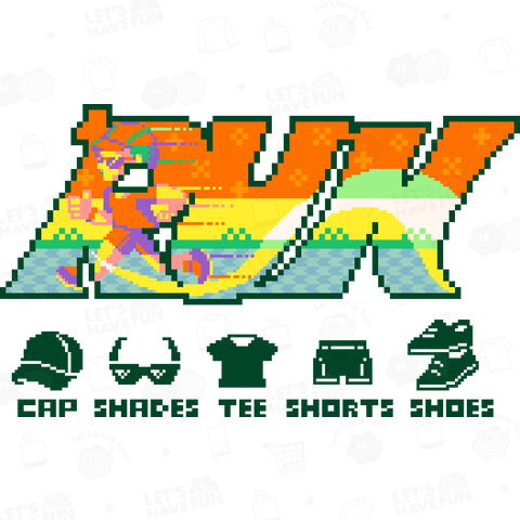 Word Pixelart 「RUN」 イエロー