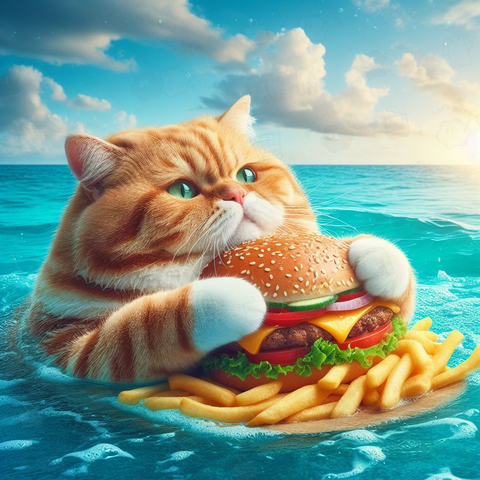ハンバーガー猫