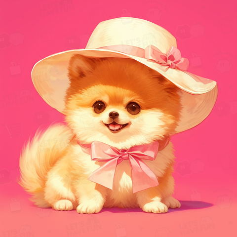 帽子をかぶった可愛い子犬