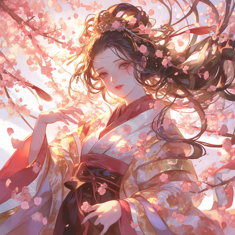 桜舞う春の女神