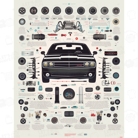 クラシックマッスルカーの解剖学:レトロ自動車アート