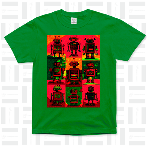 9体のジャンクなロボットくん達/赤と緑