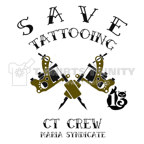 SAVE TATTOOING/CT crew 両面 WH系