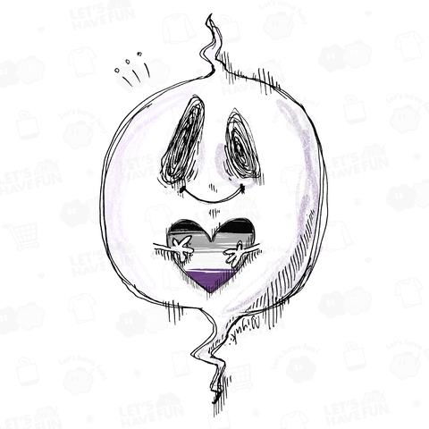 はぁとのオバケ Asexual Flag ver.