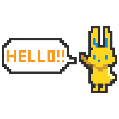 ドット絵風うさぎ「HELLO!!」