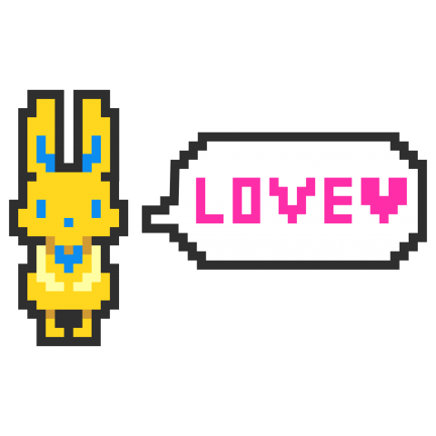 ドット絵風うさぎ Love デザインtシャツ通販 Tシャツトリニティ