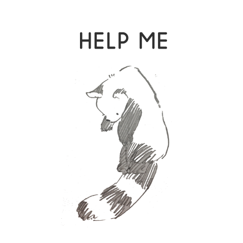 Help Me レッサーパンダ デザインtシャツ通販 Tシャツトリニティ