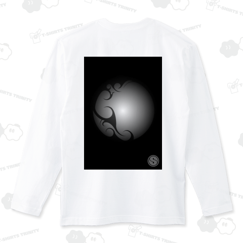 月」トライバル(ロングTシャツ)|デザインTシャツ通販【Tシャツ 月」トライバル(ロングTシャツ)|デザインTシャツ通販【Tシャツ