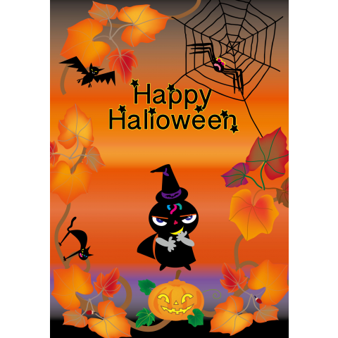 ハロウィンのカボチャとクレコちゃん