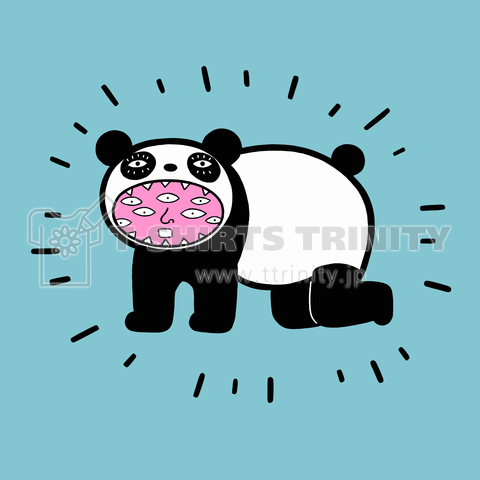 パンダの着ぐるみを着る妖怪百目