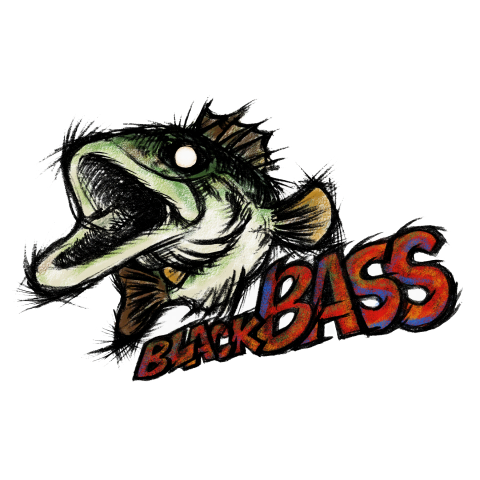 Black Bass ブラックバス カラー 個性的で珍しいオリジナルイラスト釣りtシャツ デザインtシャツ通販 Tシャツトリニティ