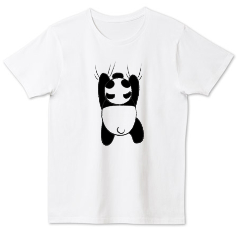 かわいい 裏表ぶらさがりパンダ 個性的で珍しいオリジナルイラストぱんだtシャツ デザインtシャツ通販 Tシャツトリニティ