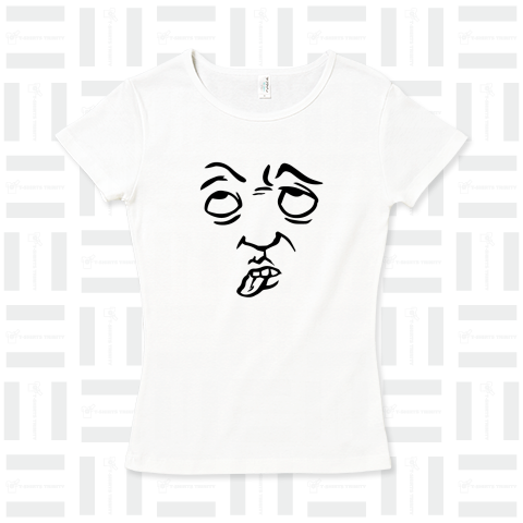 【面白いTシャツ】ほぇぇぇ〜【個性的で表情豊かな男性の濃ゆい顔。珍しいオリジナルの筆手描きTシャツ】