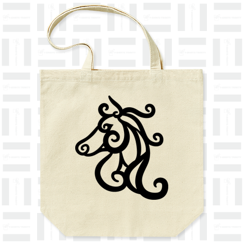 馬デザインのアイヌ紋様 ウンマ ブラック