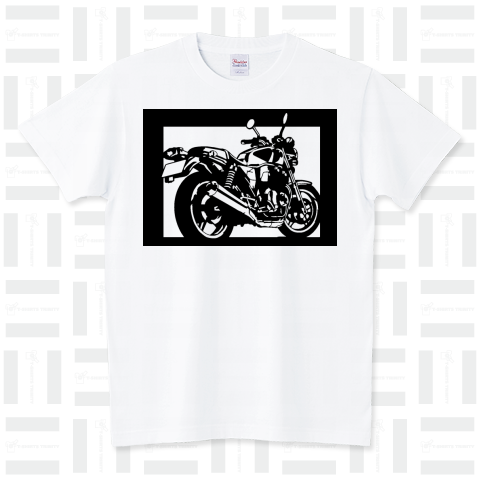 切り紙屋 ホンダ(HONDA) CB1100の切り絵(黒)（Tシャツ）|デザインT