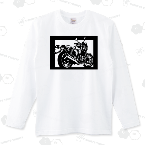 切り紙屋 ホンダ(HONDA) CB1100の切り絵(黒)（ロングTシャツ