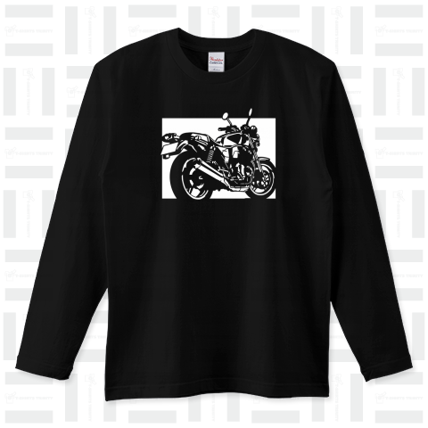 切り紙屋 ホンダ(HONDA) CB1100の切り絵(白)（ロングTシャツ