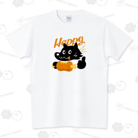 満腹ハッピー犬 スタンダードTシャツ(5.6オンス)