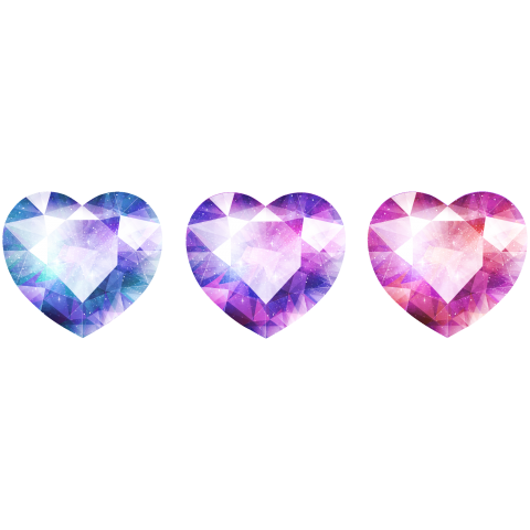 Polygon Heart Diamond #Purple