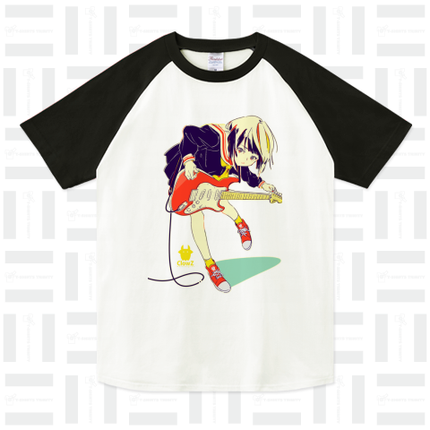 ストラトキャスター少女 ラグランTシャツ(5.6オンス)