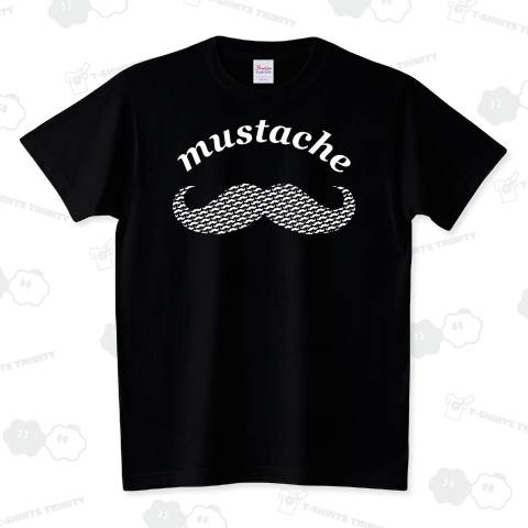 ひげ柄​ 白ヒゲ mustache~髭~ スタンダードTシャツ(5.6オンス)