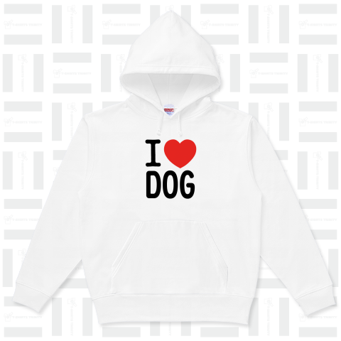 I LOVE Tシャツ アルファベット3文字 黒ロゴ(DOGの部分を変更出来ます!)