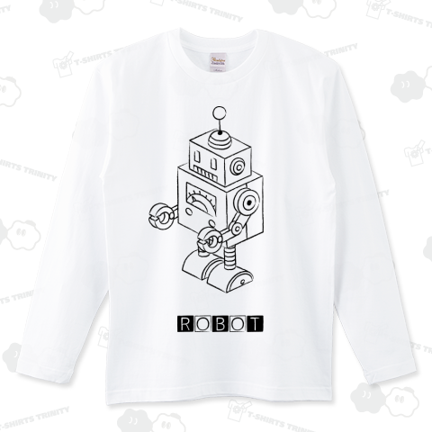 ロボット Tシャツ ブリキ（ロングTシャツ）|デザインTシャツ通販【T