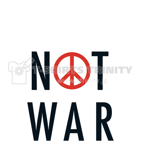 PEACE NOT WAR 白x黒ロゴTシャツ