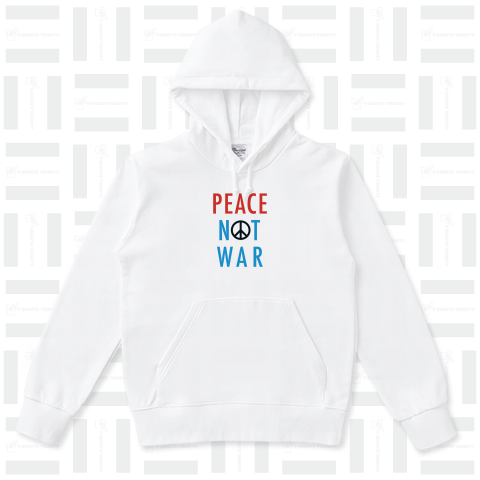 PEACE NOT WAR 赤x水色ロゴTシャツ