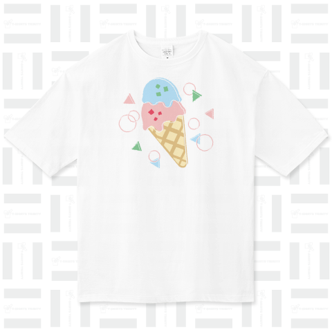 ダブルコーンアイスクリーム（Tシャツ）|デザインTシャツ通販【Tシャツ