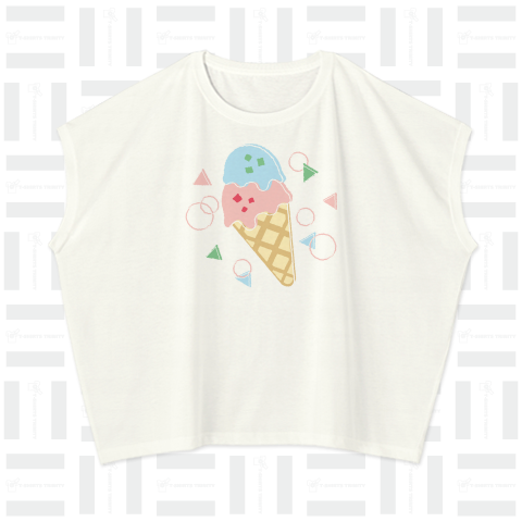ダブルコーンアイスクリーム（レディースTシャツ）|デザインTシャツ