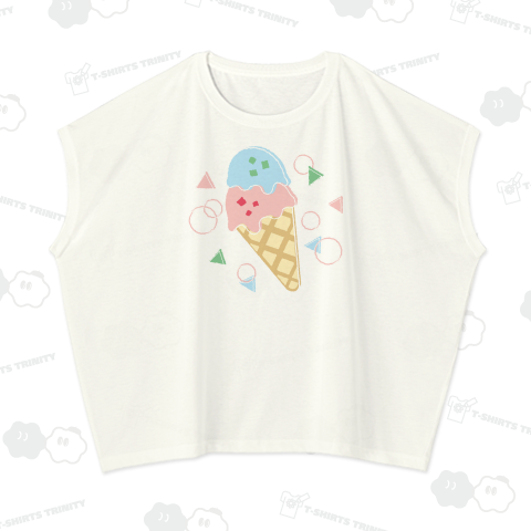 ダブルコーンアイスクリーム（レディースTシャツ）|デザインTシャツ