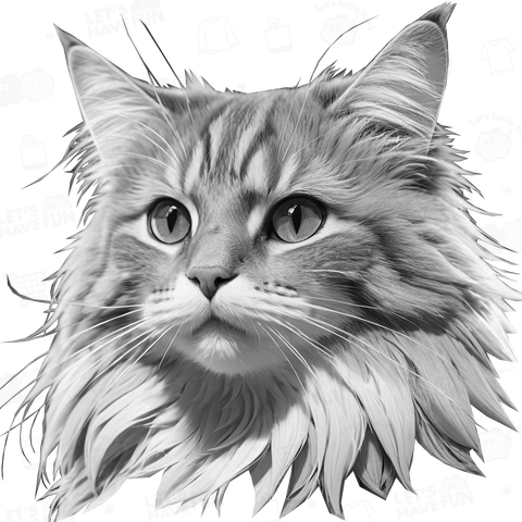 ノルウェージャンフォレストキャット(ネコリキッド)(モノクロ)