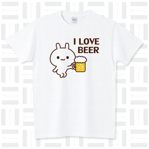 I LOVE BEER～ウサギとビール～ スタンダードTシャツ(5.6オンス)