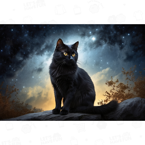 黒猫と月明かり