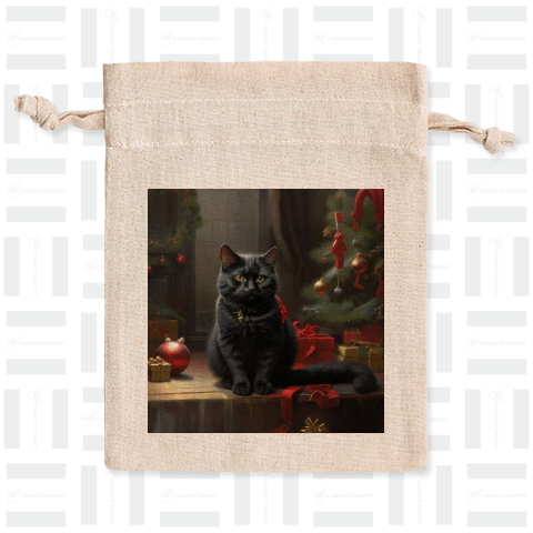 黒猫とクリスマスツリー